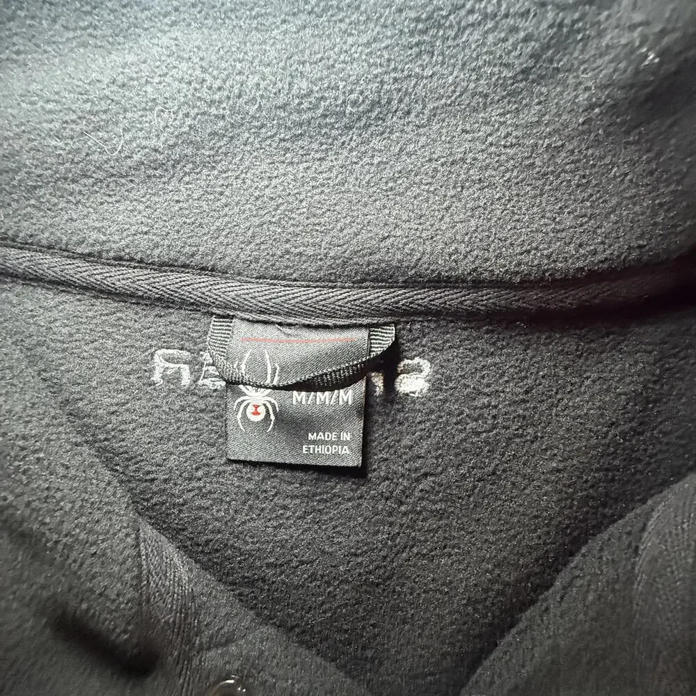 Spyder Black Fleece Quarter Snap Performance Pullover.‎ Mens Size MEDIUM